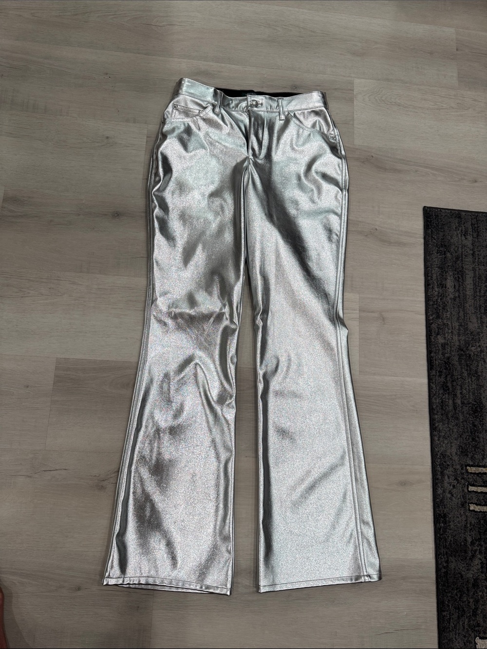 wild fable Silver Metallic Flared Pants
